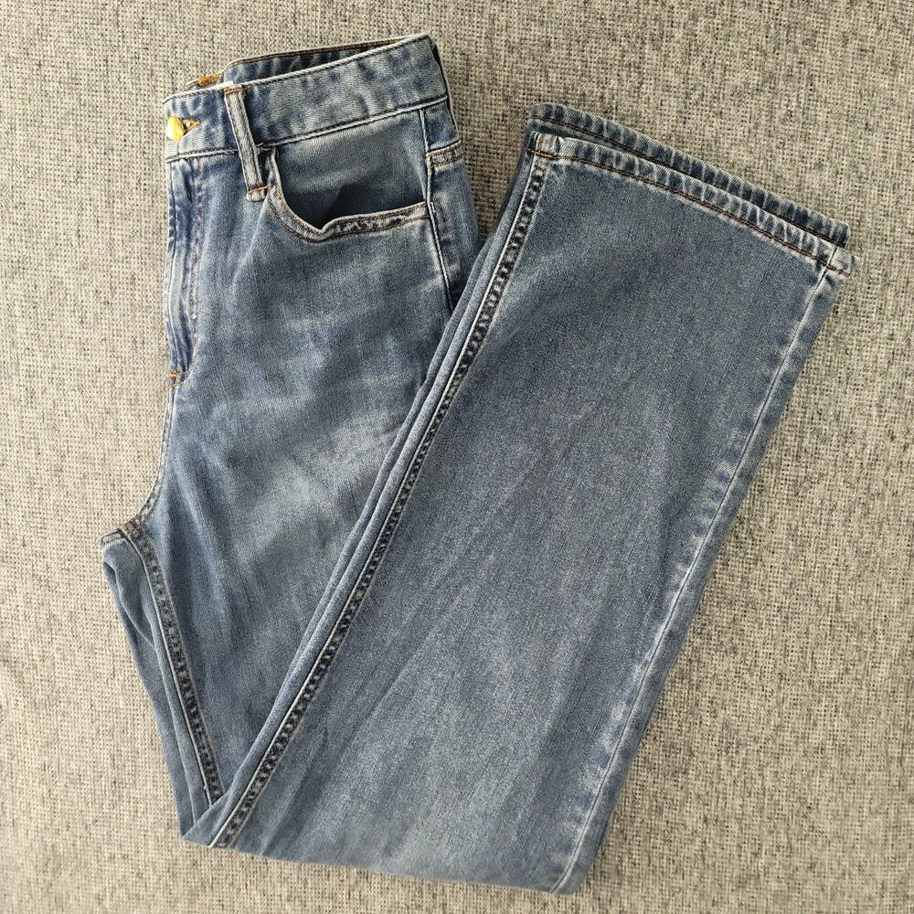 OAT New York Cloud Luxe Womens Size 2 26 Straight Leg Jeans Medium Wash Denim